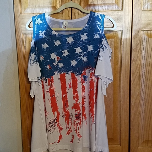 Liberty Wear Tops - NWT Women's Flag Top Size XL